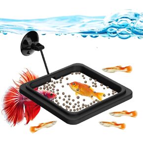 Fish Feeding Ring Aquarium Square Floating Fish Food Feeder Circle with Strong Suction Cup Fish Tank Feeding Ring for Betta Goldfish Guppy Fish