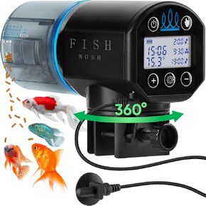 FISHNOSH Automatic Fish Feeder for Aquarium with Digital Aquarium Thermometer - New Generation 2024, Auto Food Dispenser with Timer for Small Tank & Big Aquariums