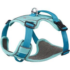 Dog Harness for Large Dogs, No Pull Easy Walk with Handle, Reflective Adjustable Puppy Harness, Soft Padded Arnes Perro, No Choke Pet Harness for Walking and Training, Black, L