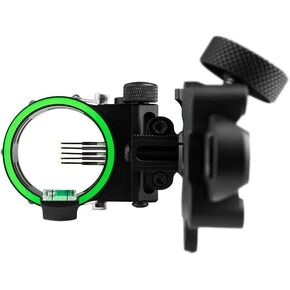 RL-3 Five Pin Dovetail Bow Sight - .019 Fiber Pin with 1st & 2nd Axis Adjustments and Enclosed Fiber Optic Ring - Black - Right Handed