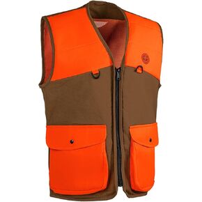 Upland Hunting Vest with Multi Pockets Brown/Orange Upland Game Field Bird Hunting Vest