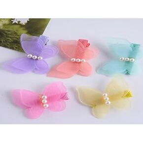 5pcs Multicolour Stochastic Dog hair clip bow,Butterfly with pearl Style hair clip barrette for Girls Cat Dog Puppy Hair Bowknot Grooming Accessories Attachment photo prop Apparel and Accessories
