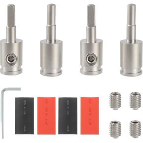 BOJACK Amp Input Reducer 4 Gauge to 8 Gauge Wire Car Stereo Power/Ground GA adapters with Hex Screw Clamp Includes Extra Screws, Heat Shrink Tubes and Hex Tool for Car Audio Systems(4PCS)