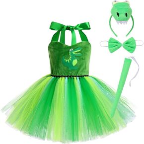 Toddler Girls Jungle Themed Safari Animal Costumes Party Dress up with Ears Headband Tail Set Halloween Birthday Party