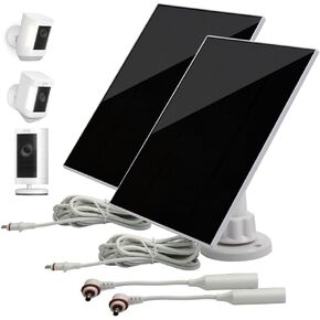 Ring Camera Solar Panel.Solar Panel Charger for Security Cameras Compatible with Ring Spotlight Cam Plus/Pro (Battery),Ring Stick Up Cam & All Type C/DC3.5 Plug Cameras, 6V 4 W Fast Charging (2PCS)