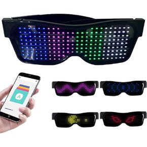 LED Glasses, Party Glasses, Customizable Bluetooth Glasses, Halloween, for Birthday Party, Halloween Party, Christmas, New Year, Neon Glasses, Light Up Glasses, Smart Glasses, Led Light Party