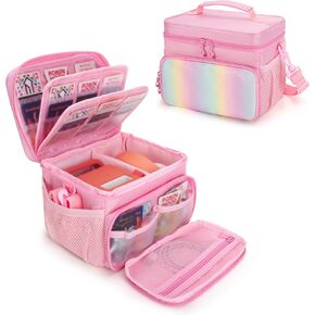 Carrying Case Compatible with Yoto Player (3rd Generation), Card Holder Hold Up to 30 Cards, Travel Storage Bag for Bluetooth Audio Speaker & Headphone Accessories, Blue (Case Only)
