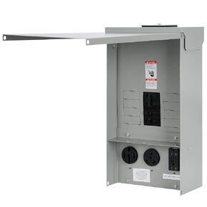 Temporary Power Outlet Panel with 20, 30, and 50-Amp Receptacle Installed,RV Electrical Outlet Panel with Breaker(50 amp+30 amp+GFCI 20 amp)
