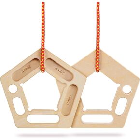 FRUITEAM Hangboard Holds in Wood for Rock Climbing,Portable Hangboard Rock Climbing,Finger Strengthener for Pull-up Grip Arm Training Indoor and Outdoor