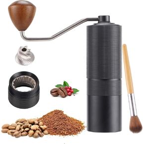 Manual Coffee Bean Grinder,Popsweeter C38 hand coffee grinder with Stainless Steel Conical Grinding Burr for Espresso,Pour Over,FrenchPress,Moka,Americano, for Office Home Traveling Camping