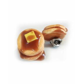 Pancakes Pin, Realistic Miniature Clay Pancakes, Handmade Food Accessories, Food pins. Breakfast Pin, Clay and Resin Pin.