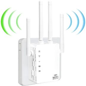 2024 New WiFi Extender Signal Booster,WiFi Extender,WiFi Booster with 1200Mbps Dual Band(Up to 10000sq.ft for 55+ Devices),WiFi Repeater with 4 Antennas 360° Full Coverage,1-Tap Setup & Ethernet Port