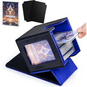 MTG Deck Box for Commander Display Card Deck Box Fits 100+ Double Sleeved Cards Magic Commander TCG Card Storage Box with 2 Dividers and 1 Toploader Fit for TCG Magic Cards
