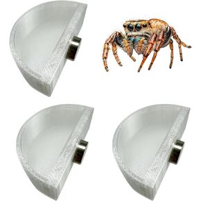 3 PCS Jumping Spider Feeding Dish, Tiny Food Dishes Water Dish for Jumping Spider, Tarantula and Other Small Pets, Half Round