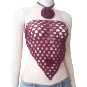 LNNUstore -Product available- Women crochet bandana top (choose color) (off white)