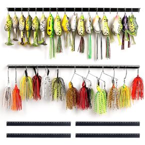 Fishing Lure Display Storage Racks, 15" Wall Mount Metal Fishing Baits/Lures Organizer and Rig Holder 4 PCs