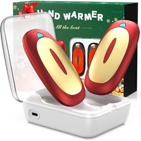 3-in-1 Hand Warmers Rechargeable 2 Pack, 14000mAh Portable Dual-Sided Handwarmers with Charging Case, 12H Warmth Max, 3 Levels Temp Fast Heating Pocket Warmers, Gifts for Christmas Golf Hunting(Black)