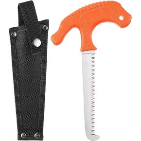 Hunting Bone Saw, Pack Saw for Hunting, Camping and Game Processing, Ergonomic T Non Slip Handle Butcher Bone Saw, 4.96 Inch CR13 Stainless Steel Blade Bone Saw for Deer with A Fabric Sheath