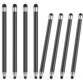 Stylus (8Pcs), 2 in 1 Stylus Pen for Touchscreen, High Precision and Sensitivity Double Rubber Tips, Compatible with iPad/iPhone/Samsung/Android Tablets and Other Capacitive Touch Screen (Multicolor)