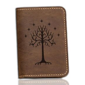 Tree Of Gondor Passport Cover Lord Rings Leather Passport Holder, Hobbit Passport Wallet, Genuine Leather, Travel Gift, Gift for Traveler, Passport Case. Gift for Couple/Cognac Color