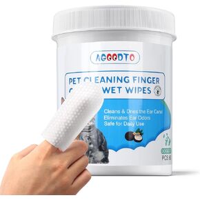 Dog Ear Finger Wipes, Dog and Cat's Ears Ear Cleaning Wipes, can Remove Dirt and Earwax, Relieve itching and Inflammation, pet Ear one-time Natural and Gentle Cleaning Finger Wipes 60 Pieces