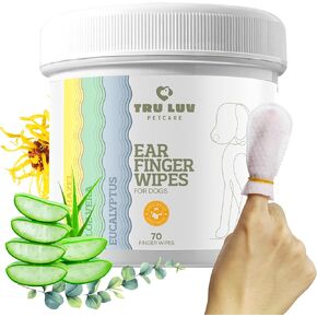 70 Ear Finger Wipes for Dogs - Finger Ear Wipes for Dogs - Dog Ear Cleaner Finger Wipes - Dog Ear Wipes Finger - Dog Ear Wipes Cleaning - Dog Ear Cleaning Pads - Clean Ear Finger Pads for Dogs