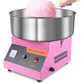 Cotton Candy Machine Commercial, 1000W Efficiently Cotton Candy Maker Machine with Stainless Steel Bowl, Sugar Scoop, Easy & Safe to Use, Candy Floss Maker for Kids, Home, Party, Birthday, Festival