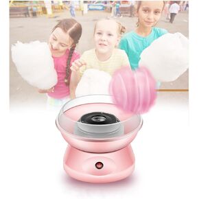 Party Pink Cotton Candy Machine, Homemade Portable Cotton Candy Maker, DIY Marshmallow Machine for Home Birthday Family Party Cinema
