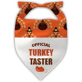 1 PCS Thanksgiving Dog Bandanas, Beige Turkey Taster Reversible Dog Bandana, Turkey Thanksgiving Dog Bandana, Scraf for Medium, Large Dogs Costume Accessories
