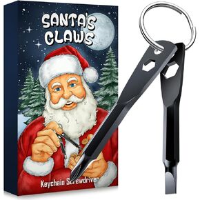 4-in-1 Keychain Screwdriver Gifts for Men Who Have Everything Stocking Stuffers for Adults Christmas Teens Dad Him Husband Ideas Boyfriend Father Tools Bit with Phillips, Slotted and Hex Wrench