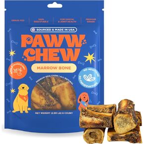 100% Natural Dog Bones, Single Ingredient (6 Pack) Marrow Filled Bones for Dogs, Made in The USA, Beef Bone Marrow for Aggressive Chewers, Real Meaty Dog Bones for Large, Medium, Small Dogs