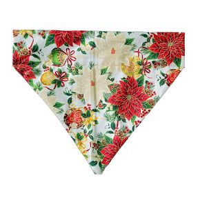 Christmas Poinsettia Over the Collar Dog Bandana That Slips onto Their Existing Collar Size (Large)