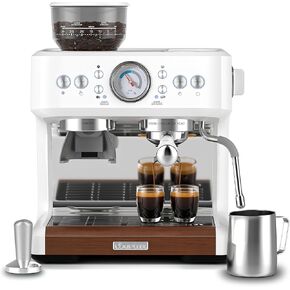 Espresso Machine with Grinder, Coffee and Espresso Maker Combo All in One Coffee Machine, 20 Bar Expresso Coffee Machines with Steam Wand for Latte Cappuccino, 2.8L Water Tank/58MM Portafilter