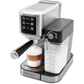 Espresso Machine 20 Bar, Touchscreen Espresso Maker with Automatic Milk Frother and Removable Water Tank, Stainless Steel Espresso Coffee Machine with Dual Heating System & Pump