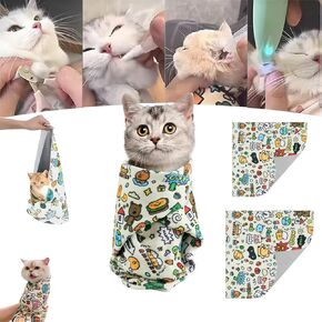 Cat Grooming Wrap, Cat Restraint Calming Wrap, Self-Adherent, Anti-Bite, Anti-Scratch, Anti-Escape Calming Wrap for Nail Clipping- Multifunctional Pet Tool (L(Within 11.1lbs))