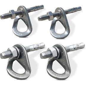 304 Stainless Steel Climbing Anchor Bolt, 25-30KN Rock Climbing Bolt Hanger, M10 and M12 Climb Fastening Bolt Safe Fixed Point, 4 Set Rock Climbing Holds