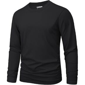 MAGNIVIT Men's Shirts Long Sleeve Cotton T-Shirt Lightweight Classic Casual Pullover Shirt