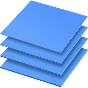 4 Pieces Silicone Thermal Pads 100 x100mm 0.5mm 1mm 1.5mm 2mm Highly Efficient Thermal Conductivity 6.0 W/mK Heat Resistant Silicone Thermal Tape for Laptop Heatsink CPU GPU SSD IC LED Cooler