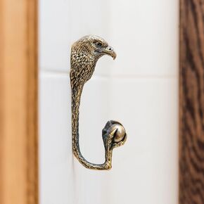 Eagle decorative hanging metal wall hook. Handmade. For Kitchen Living Room Bathroom Bars Hotels. Rack hangers for hanging Coats Towels Keys Hats Purse Backpacks. Unique design. Brass