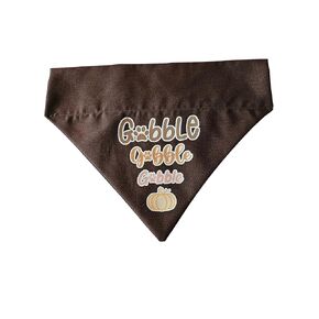 Thanksgiving Gobble Gobble Gobble Over the Collar Dog Bandana That Slips onto Their Existing Collar (Medium)