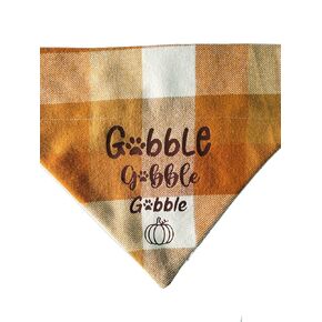Gobble Gobble Gobble فوق طوق الكلب باندانا التي تنزلق على طوقهم الحالي (صغير)