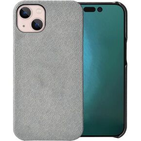 Magnetic Case for iphone (light brown, iphone 16 6.1 inch),Strongest Magnet Compatible with wireless charging PU leather suede fabric Handmade half wrapped Men Women Girls Boys Case for iphone 16