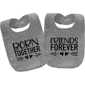 Baby Twins Bibs Best Friends Newborn Baby Bibs Cute Toddler Bibs Set For Unisex Boys Girls