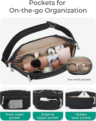 BAGSMART Fanny Packs for Women Belt Bag with Adjustable Strap Crossbody Waist Bag Pack for Running Hiking Workout Travel, Camel in Saudi Arabia