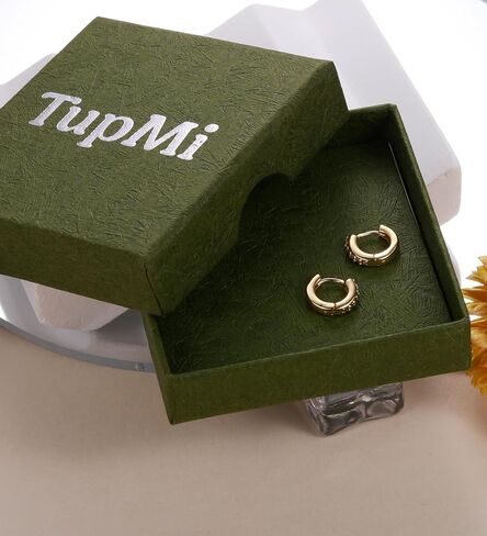 14K الذهب Huggie هوب أقراط للنساء الرجال مكعب زركونيا لذيذ صغير صغير هوب أقراط الكفة مجموعة للغضروف اللولب الزنمة محارة ثقب المجوهرات 6MM in Saudi Arabia