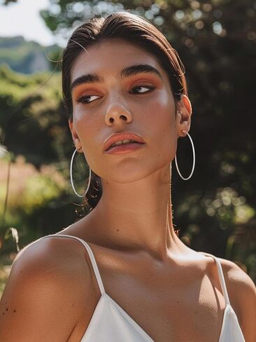 KeyStyle Gold Hoop Earrings for Women, Stainless Steel Hoops Earring Lightweight Loops, 2 mm Thick Hypoallergenic Circle Endless Thin Hoop (30 mm,50 mm,70 mm,100 mm) in Saudi Arabia