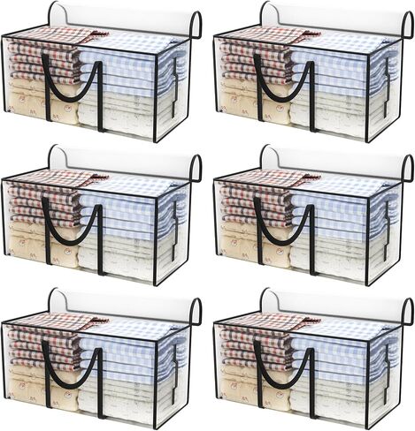 97L moving bags heavy duty,6 pack extra large moving bags with zippers，moving totes with lids heavy duty，storage containers with lids，large storage bags，moving storage bags，clear storage bag in Saudi Arabia