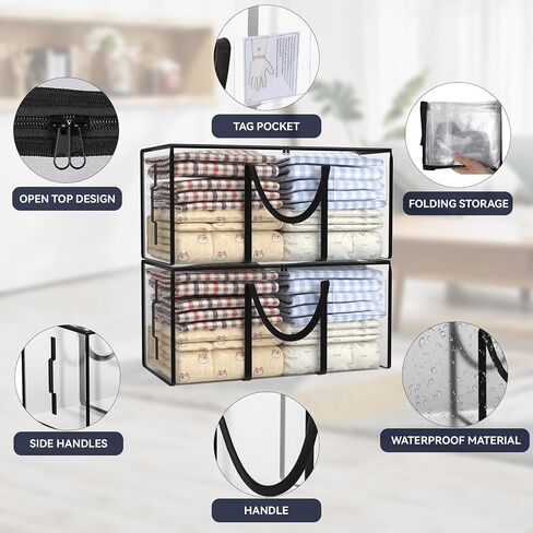 97L moving bags heavy duty,6 pack extra large moving bags with zippers，moving totes with lids heavy duty，storage containers with lids，large storage bags，moving storage bags，clear storage bag in Saudi Arabia