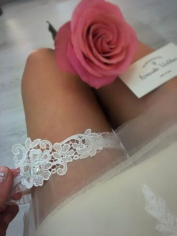 Handcrafted Wedding white Lace garter belt bridal lingerie women Gift Wedding Party Accessories (300) in Saudi Arabia