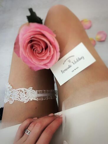 Handcrafted Wedding white Lace garter belt bridal lingerie women Gift Wedding Party Accessories (300) in Saudi Arabia